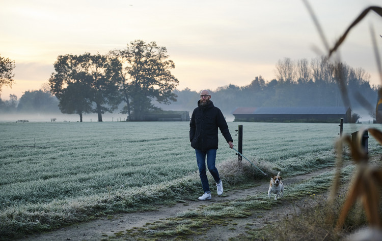 Man walking dog